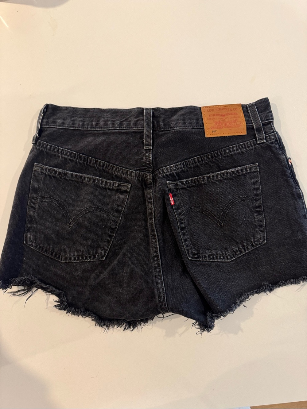 Levis 501 Black Distressed Women's Denim Shorts